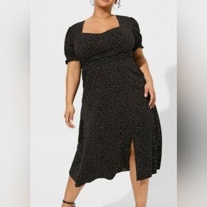 Torrid Black Dress with White Polka Dots